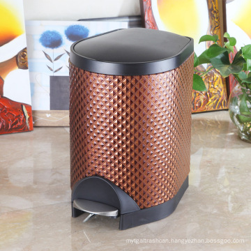 Diamond Design Leather Slow Down Close Noiseless Garbage Bin (S-8LL)